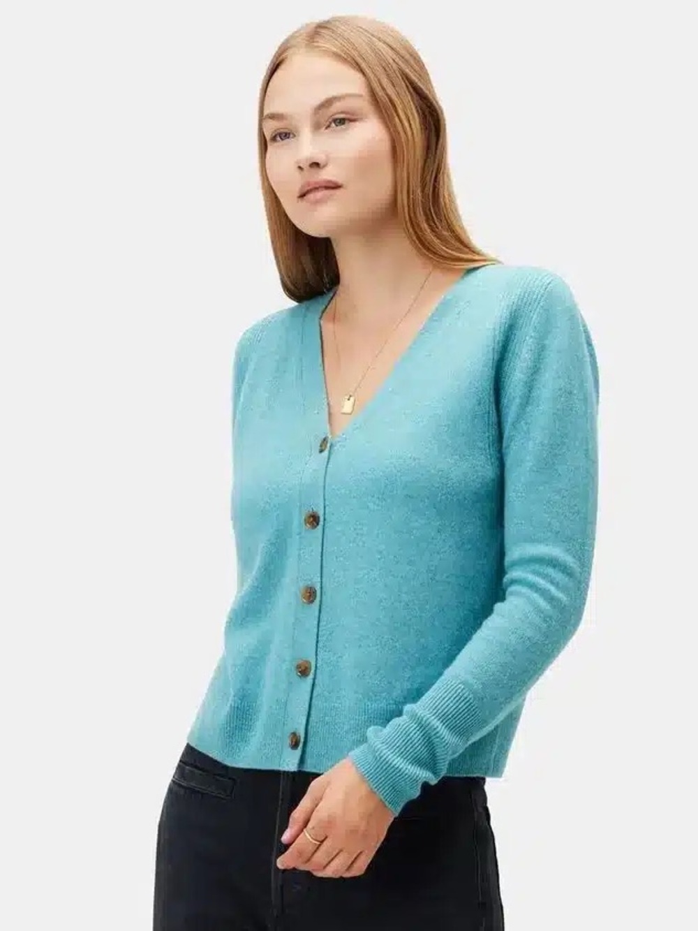 Amour Vert V-Neck Cashmere Cardigan Sweater